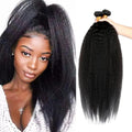 Bundles Human Hair Natural Black Yaki Straight Bundles 22 24 26 Inch Brazilian Virgin Soft and Silky Remy Hair Extensions Niegmeag Double Weft Color 1B Kinky Straight Bundle 300g