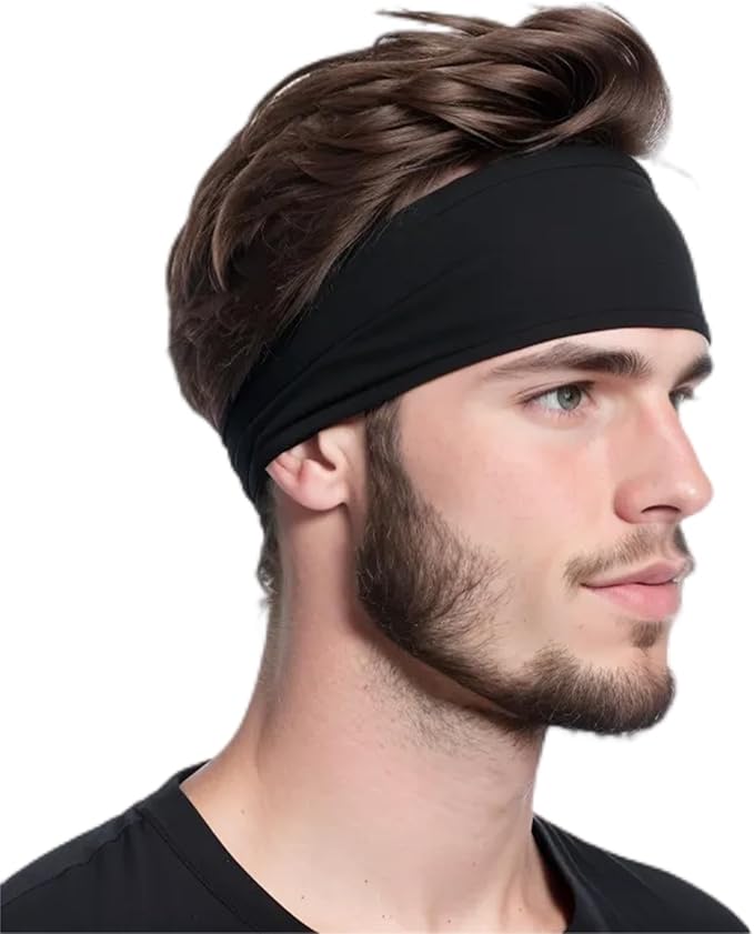 Yoga Headbands for Women, Non Slip Elastic Sweat Hairbands, Solid Color Head Accessories Headscarves Hair Hoop, Sweat-Absorbing Hairbands for Sports, Fitness, Running