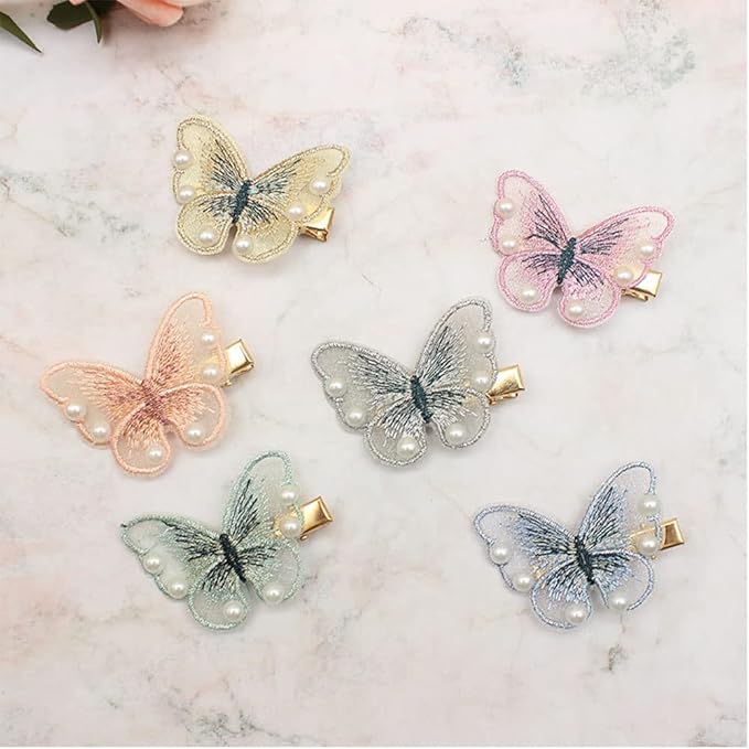 WHITEBRIDGE 12pcs Colorful Butterflies Barrettes Hair Clips for Hair Decoration - Colorful Butterfly Hair Clips For Women Girls.