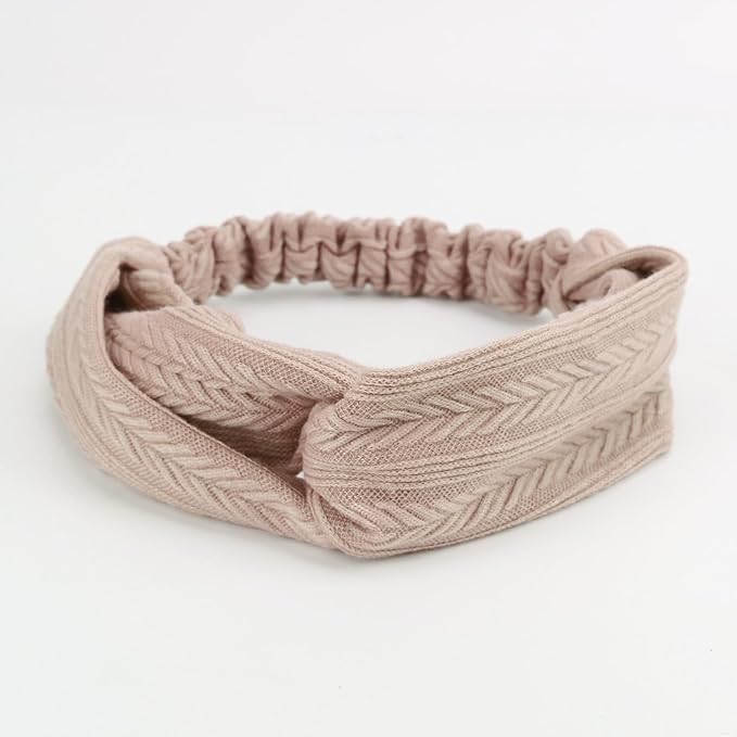 Elastic Knotted Headbands for Women Wheat Pattern Cloth Head Hair Bands for Women's Hair Non Slip Boho Wrap Twisted Hair Accessories