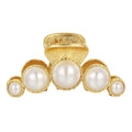 SHE'S FREE STYLE JUST FOR YOU Baroque Pearl Hair Claw Clip, Vintage Golden Claw, 2.6 Inch Medium Size, French Style Hair Accessory for a Classic, Elegant Look