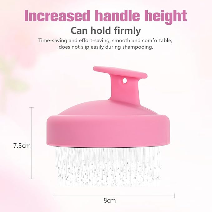 Portable Travel Scalp Cleansing Brush - Dual-Use Dry/Wet Exfoliator Removes Dandruff&Buildup,Suitable for Both Men&Women.Pink