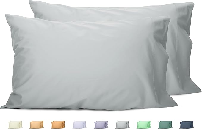 Sunflower Queen Pillowcases Set of 2, 100% Cotton Queen Size Pillow Cases 2, 20×30 inches Ultimate Gray, Soft and Breathable