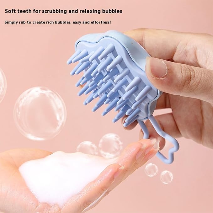 Silicone Scalp Massage Hair Washing Brush Wet and Dry Shampoo Brush Body Scrubber Bath Head Massage Brush