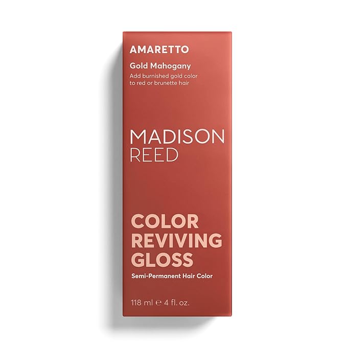 Madison Reed Color Reviving Gloss, Amaretto - Bronze, Semi-Permanent Hair Dye, Enhances Hair Color & Corrects Tone, Adds Brilliant Shine, Keratin & Argan Oil, 4 Fl Oz (118 mL)