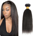 Yaki Straight Bundles Human Hair Natural Black Bundles Brazilian Unprocessed Virgin Remy Hair Single Bundle 20 Inch Double Weft Niegmeag Hair Weave