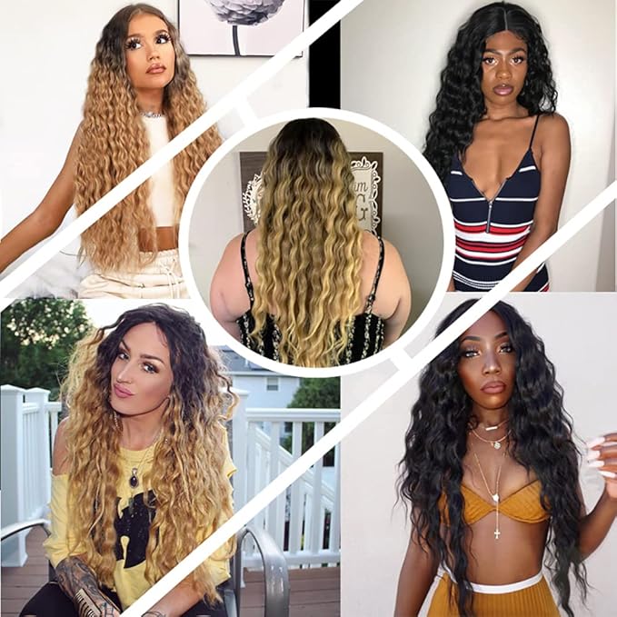Honey Blonde Bundles Human Hair Ombre Deep Wave Bundle 18 20 22 Inch Peruvian Virgin Remy Hair Extensions Double Weft 2 Tone Black and Blonde Deep Wave Bundle Hair Weave 150g