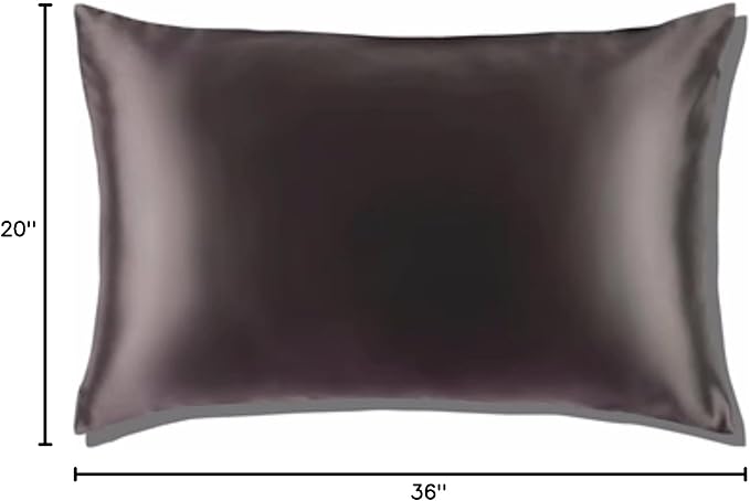 Premium Silk Pillowcase for Hair and Skin Made in USA, 100% 22 Momme Mulberry Silk King Size Pillow Cases with Zipper, Hypo Allergenic Pillow Case, 1pc 20"x36" (King, Slate Grey)