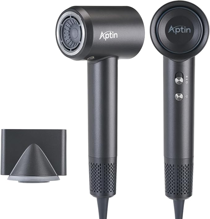 Ionic Hair Dryer 110K RPM 1250W Fast Drying, 200M Negative Ion Care, Dual Overheat Protection, Anti-Static Low Noise, 2 Heat & 2 Speed, Durable PA+Glass Fiber Shell, Lightweight, Magnetic Nozzle