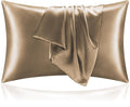 BEDELITE Satin Pillowcase for Hair and Skin, Super Soft and Cooling Similar to Silk Pillow Cases 2 Pack with Envelope Closure, Gift for Women Men(20"x30" Queen Size, Tawny Brown)