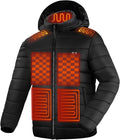 Heated Jacket for Men and Women, Black Winter Coat with Bαtterγ Pack,15 Heating Zone Heated Coat