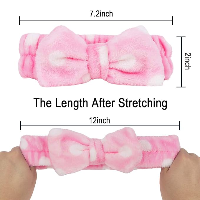 Casoty 6 Pcs Makeup Hair Headbands, Soft Coral Fleece Spa Headband for Washing Face, Facial Headband for Face Washing Shower Skin Care Yoga
