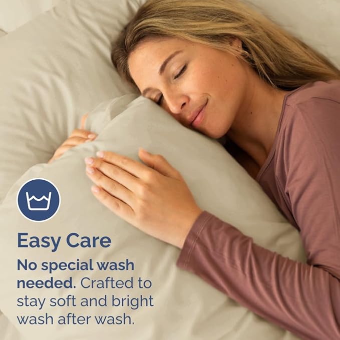 King Pillow Cases - 2 Pack - Super Soft Pillowcase Covers - Envelope Enclosure - Hotel Quality Pillow Protectors - Wrinkle Free, Fade, Shrink & Stain Resistant - Machine Washable - 20" x 40" (Cream)