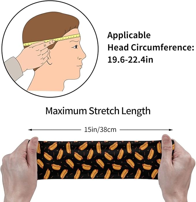 Sports Sweatband for Men and Women, Sweat-Absorbing Headbands for Moisture Wicking, Suitable for Fitness Running Cycling Hiking Yoga Football Exercise