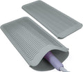 2PCS Silicone Heat Resistant Mat Pouch for Hair Straightener, Curling Iron, Flat Iron and Hot Hair Tools Grey