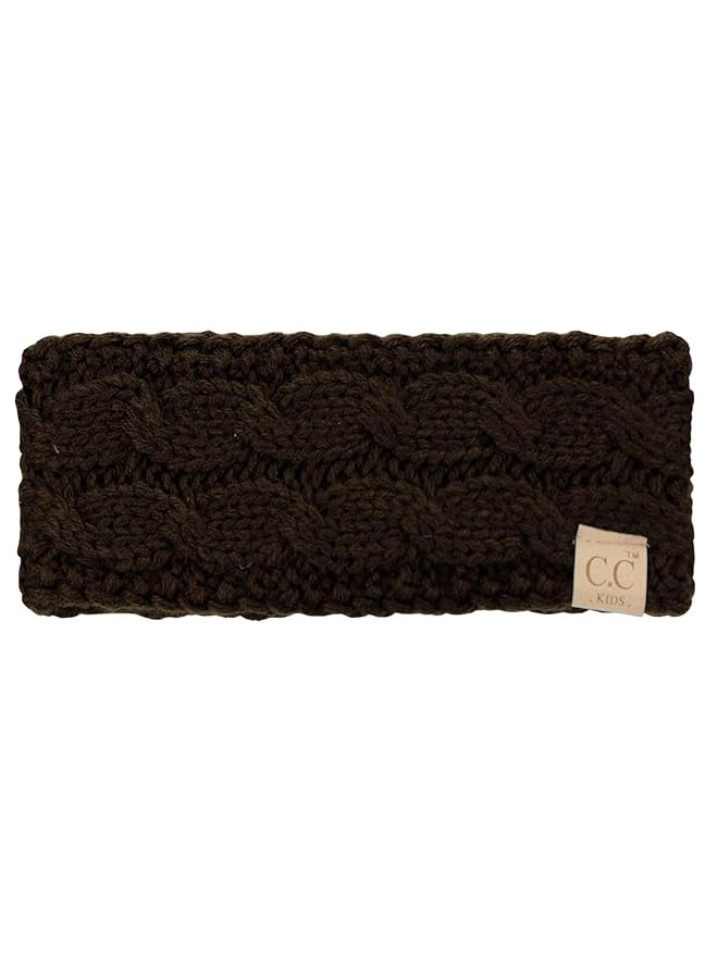C.C Children's Kids' Winter Warm Cable Knit Fuzzy Lined Ear Warmer Headband
