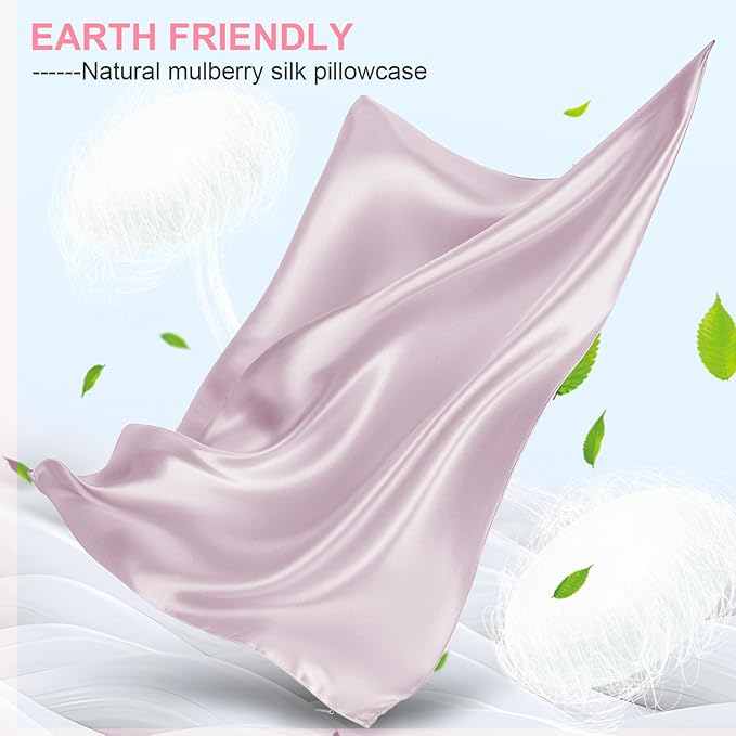 Mulberry Silk Pillow Cases Queen Size with Hidden Zipper, Ultra Smooth and Soft Breathable Cooling Silk Satin Pillowcase for Hair and Skin, Gifts for Women Men (Lavender Purple, 20x30 Inches, 1 Pack)
