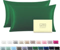 Silk Pillow Cases 2 Pack Soft Breathable and Sliky Queen Size Pillow Cases Set of 2,Natural Mulberry Satin Silk Pillowcase with Hidden Zipper for Hair and Skin (Olive Green,20"X 30",2pcs)