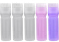 Empty Scalp Comb Applicator 7oz for All Purpose Oil Squeeze Bottle, Pressurized Plastic Comb Color Applicator, Refillable, BPA Free, Hair Treatment, 200ml, Clear, Pack of 5