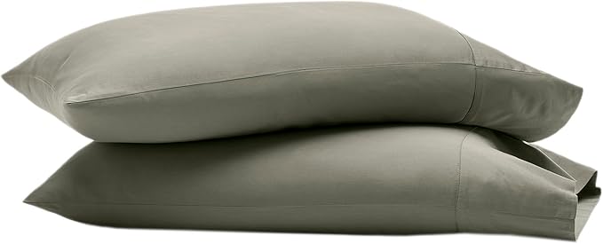 Boll & Branch Signature Hemmed Pillowcase Set - King, Juniper - Luxury 100% Organic Cotton - Buttery Soft and Breathable - Softer with Every Wash - 2 Pillowcases Included