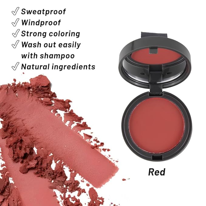 SOVONCARE Hairline Powder - Root Touch Up & Gray Hair Concealer for Men and Women, Instantly Covers Thinning Hair and Bald Spots, Natural-Looking Coverage Red