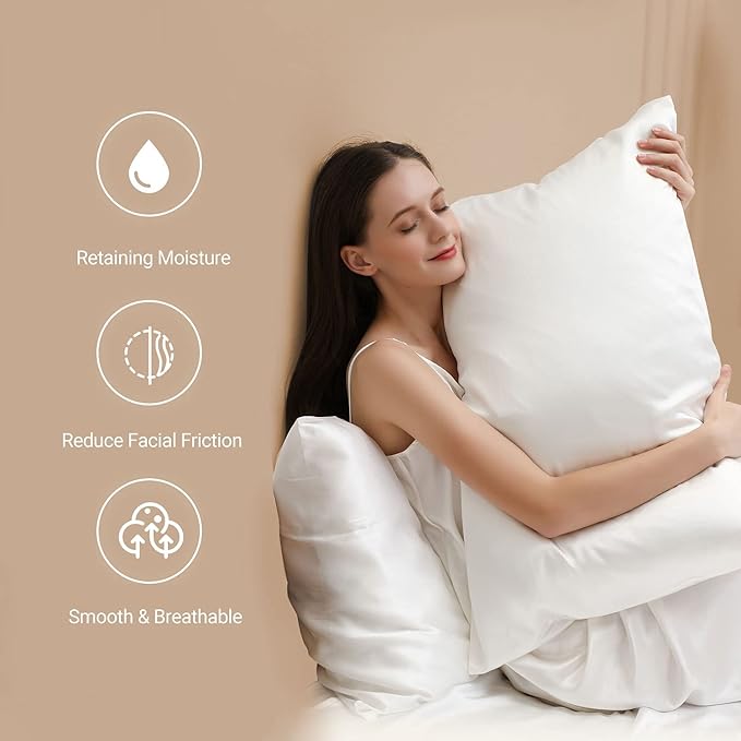 ZIMASILK 22 Momme Silk Pillowcase for Hair and Skin - 100% Pure Mulberry Silk with Hidden Zipper, Grade 6A Luxury Pillow Case for Women, Soft & Durable, Gift Box (Standard 20"x26" Light Grey)