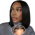 180% Density glueless wig 14 Inch bob wig human hair 4x6 HD Transparent glueless wigs human hair pre plucked pre cut Lace Front Wigs Human Hair for Women