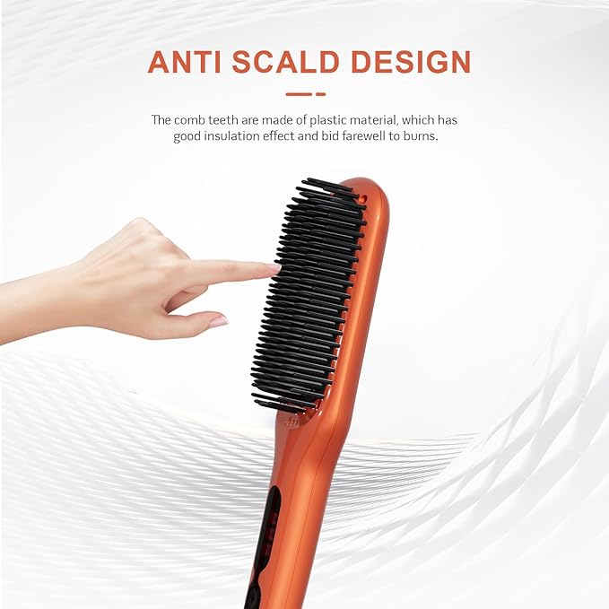 MEGAWISE Hair Straightener Brush Series (Vibrant Orange)