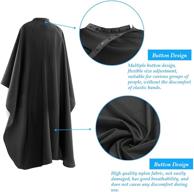 Hair Salon Capes with Snap Closure Waterproof Hairdressing Styling Hair Cutting Coloring Nylon Cape for Barber Hairdressers