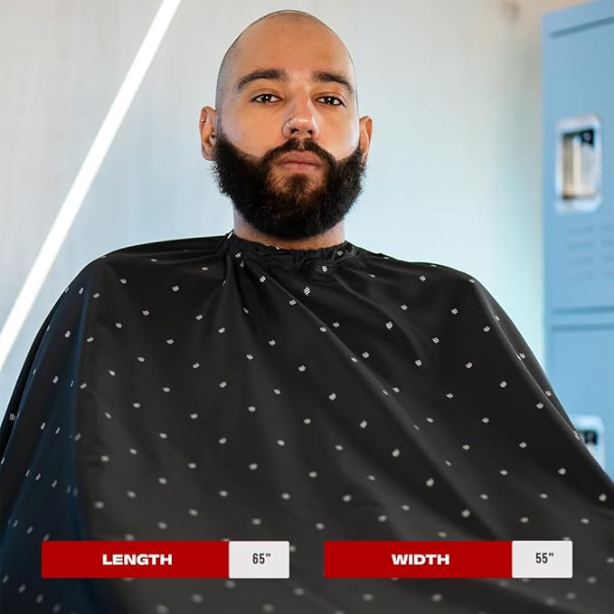Barber Strong The Barber Cape Haircut Cover for Men, Hair Repelling and Static-Reducing Material, Water Resistant Fabric