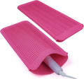 2PCS Silicone Heat Resistant Mat Pouch for Hair Straightener, Curling Iron, Flat Iron and Hot Hair Tools Pink