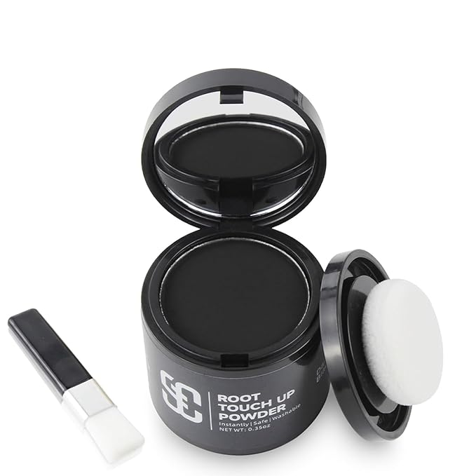 SOVONCARE Hairline Powder - Root Touch Up & Gray Hair Concealer for Men and Women, Instantly Covers Thinning Hair and Bald Spots, Natural-Looking Coverage Dark Black 0.35 oz