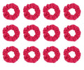 12pcs Cotton Hair Scrunchies Single Jersey Solid Color Ponytail Holders Elastic Hair Ties for Women Accessories (Hot Pink)
