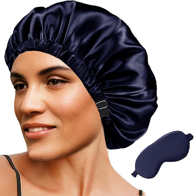 2Pcs Hair Bonnets For Sleeping Satin Bonnet Silk Bonnets For Women Silky Night Caps Womens Curly Hair Sleep Cap