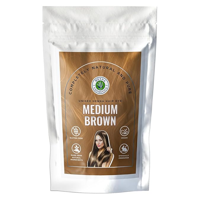 Natural Henna Hair Color Dye, 100% Pure Henna Powder for Hair Growth Organic (Medium Brown, 100 Gr + Free 50 Gr.)