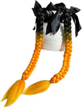 2PCS Helmet Pigtail Motorcycle Helmet Ponytail Bicycle Helmet Braids Hair Tails Used for Any Helmets/Suction Cup Reusable Design 2PCS(Helmet Not Included)