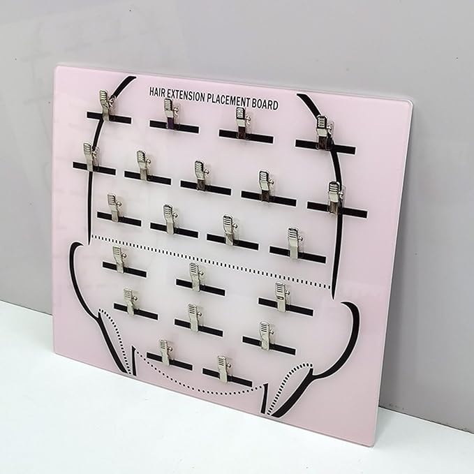 Acrylic Hair Extension Holder Board – Sturdy Styling Sectioning Plate with Clips for Hairpieces, Wigs, Wefts – Professional Salon Display & Storage Tool for Hair Extensions – Ideal for Home or Barber