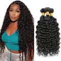 28 30 32 Inch Human Hair Bundles Color 1B Kinky Curly Bundles Niegmeag Peruvian Virgin Remy Hair Extensions Double Weft Soft and Silky Natural Black Curly Bundle Hair Weave