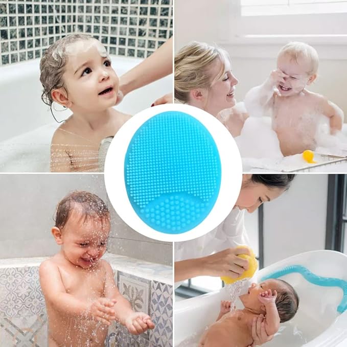 Baby Silicone Shampoo Scalp Brush Shower Body Bath Brush Suction Cup Infant Massage Washing Hair Brushes(2Pcs, Pink)