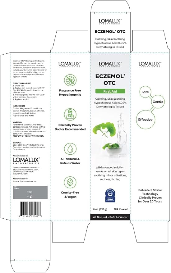 Loma Lux New Eczemol OTC Spray Natural & No Sting Hypochlorous for Eczema, Wounds, Burns, Cuts, Skin Irritation, Radiation Dermatitis, Sunburn, Itchy Skin, for Kids & Adults