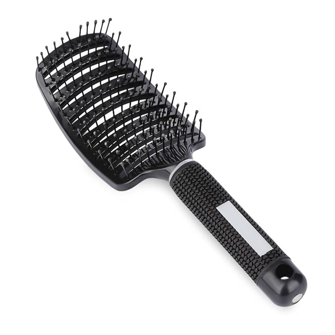 Vent Blow Dryer Hair Brush, Women Thick Long Curly Paddle Detangling Massage Brush, Fast Drying Straight Volume Comb, Curved Anti Static Styling Tool for Wet/Dry Hair