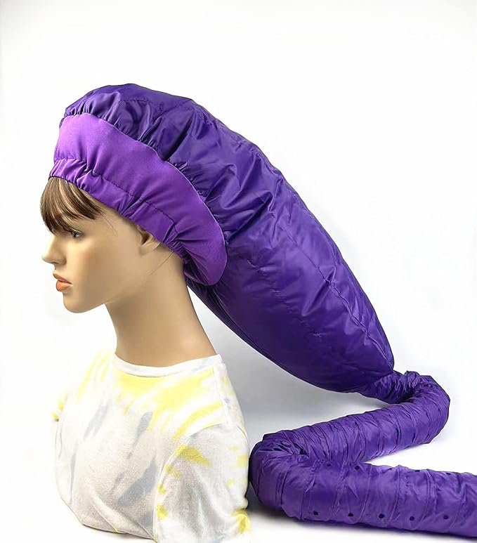 Upgraded Large Hooded Hair Dryer Bonnet Cap with Long Tube for Fast Drying, Fits All Head Sizes and Hair Styling