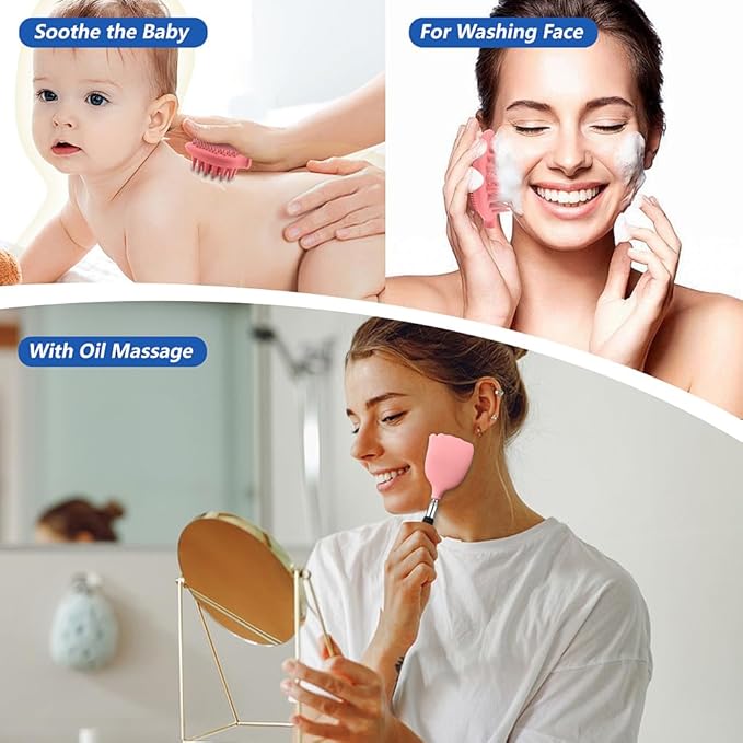 Back Scratcher Extendable with 6 Detachable Scratching Heads and Hair Scalp Massager for Itches Lotion Application Spa Adults Women Men Seniors The Disabled Baby Pink