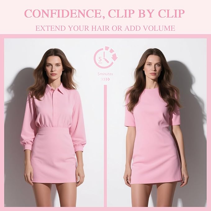 PINKPEARL Human Hair Clip in Hair Extensions 14inch #8T60 Ash Brown to Platinum Blonde Balayage Clip in Hair Extensions Real Human Hair 7pcs 120g Natural Remy Human Hair(#8T60-14)