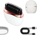 Mini Straightener, Rechargeable Portable Mini Hair Straightener Brush, Fast Heating Hot Comb 3-Speed Temperature Control with Anti Scald Shell and Built-in Mirror for Home Travel (White)