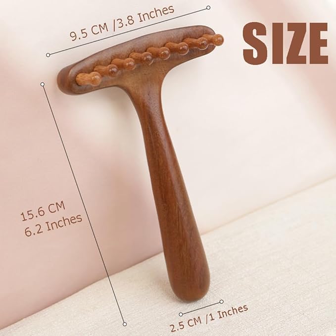 Wood Gua Sha Massage Tools Set,Scraping Scalp Comb,Scraping Natural Wooden Gua Sha Tool for Headache,Back,Neck,Shoulder Relaxation,Neck Massage Comb.