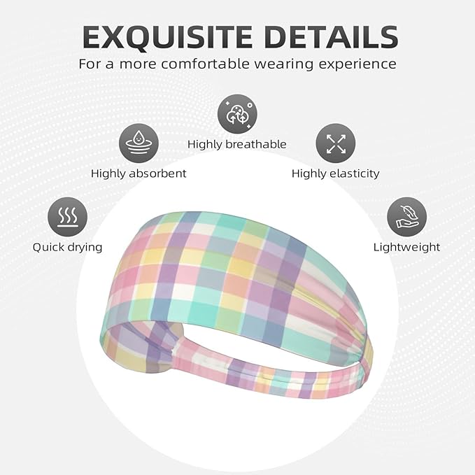 Easter Bunny & Eggs Style Sports Headband for Men Women Moisture Wicking Sweatband for Basketball, Running, Gym