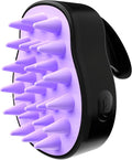 Sonic Scalp Scrubber- Electric Scalp Massager for Hair Growth, Water Resistant Vibrating Head Massager & Dandruff Removal, Scalp Exfoliator (Blue) (Black-Purple), 4.5 Ounce
