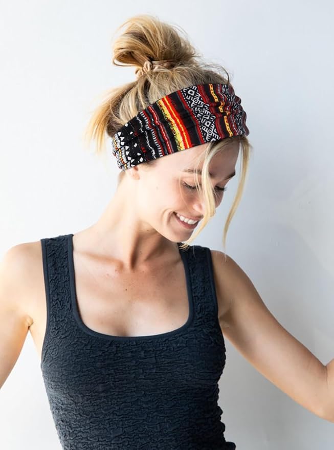 AKTVSHOW 12 Pack Boho Headbands - Wide Non-Slip Elastic Headbands, Trendy Hair Accessories for Women's Yoga, Workout, and Fashion