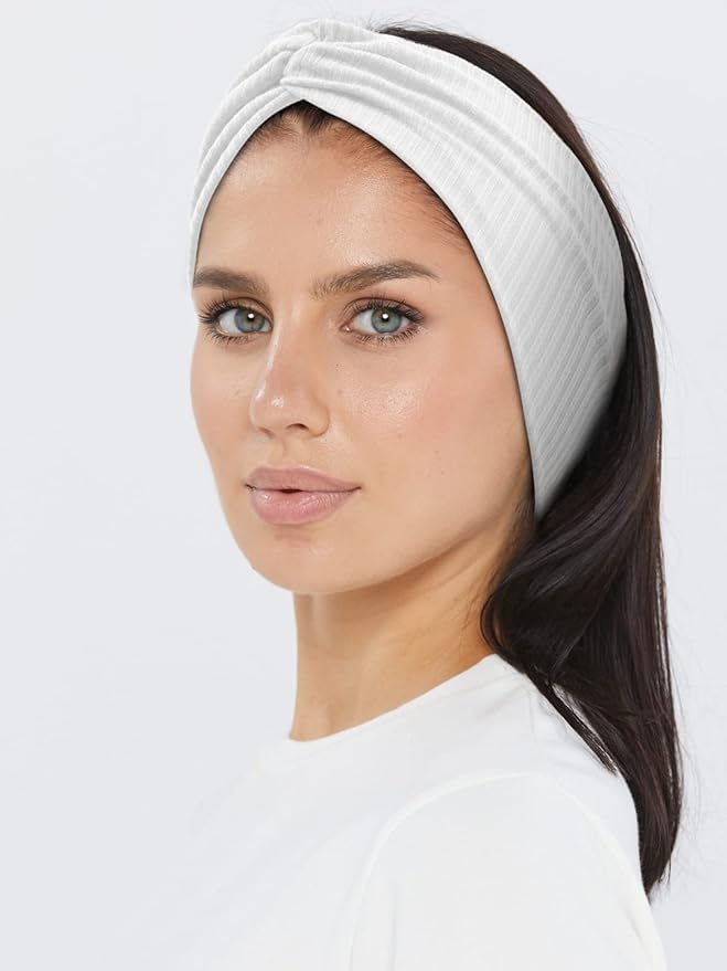 Tobeffect Non Slip Headbands for Short Hair - Yoga, Workout, Running Sport Elastic Hair Bands, Twist Turban Wrap for Girls